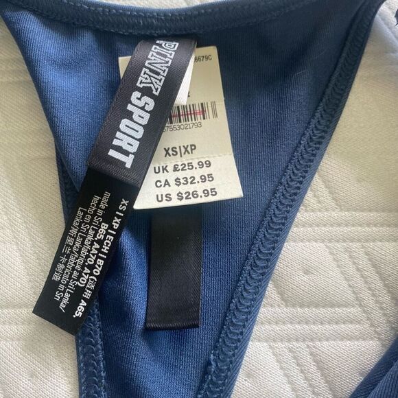 Victoria’s Secret Pink Sports Bra / Bikini Top in Blue NWT Size xsmall - Picture 3 of 4